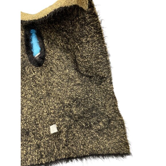 Tempo Paris womans beige black Eye-Pattern Poncho Shawl size M/L SKU 9292 - Picture 9 of 12